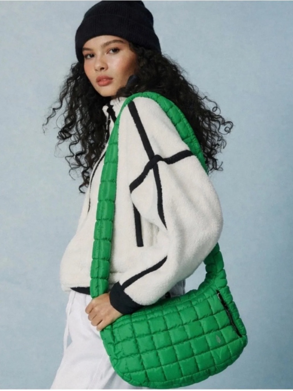 Free People movement NWT carryall mini quilted green bag - Picture 2 of 2